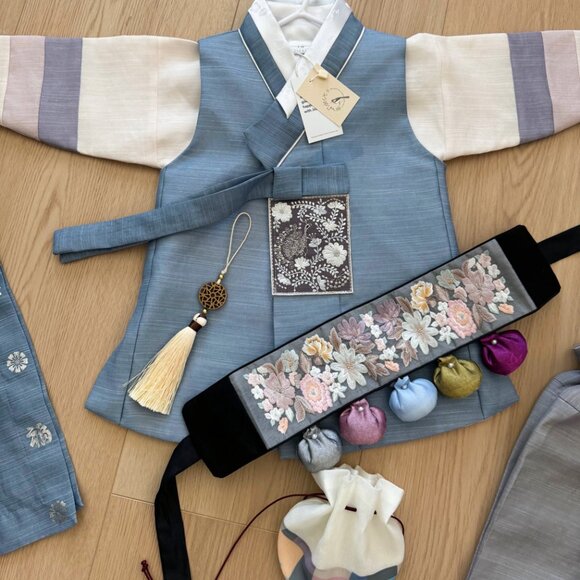 Korean Baby Boy’s Dohl Hanbok Set – 1st Birthday Outfit (Complete Set!) - Picture 9 of 9